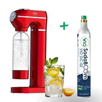Аппарат для газирования воды: манометр + бутылка + баллон CO₂ ViO SodaBoom SD-7006 red