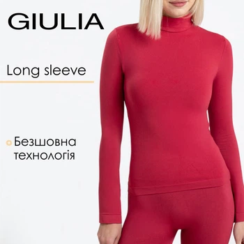 Бесшовная женская водолазка с короткой горловиной Giulia LONG SLEEVE NECK L/XL Bordo-winterberry, базовая облегающая