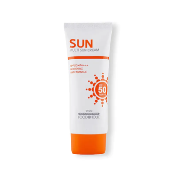 Сонцезахисний крем для обличчя з арбутином FOODaHOLIC (ФудАхолік) Multi Sun Cream SPF50+ PA+++, 70 мл — захист від сонця та відбіл