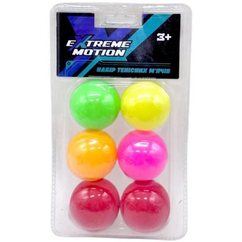 Набор мячиков для настольного тенниса Xtreme Motion 6 шт (разноцветные) (TB2616)