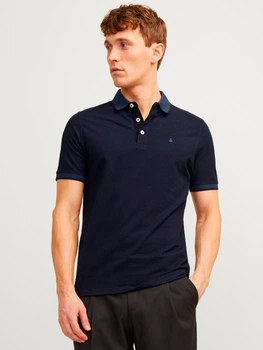 Поло длинное мужское Jack & Jones 12136668 XL Dark Navy (5715098172069)
