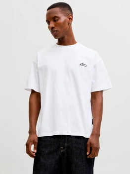 Футболка бавовняна довга чоловіча Jack & Jones 12292982 XL Bright White (5715866860426)