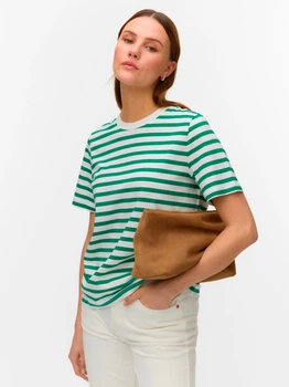 Футболка хлопковая женская Vero Moda 10336075 M Snow White/Moni Bosphorus (5715866418382)