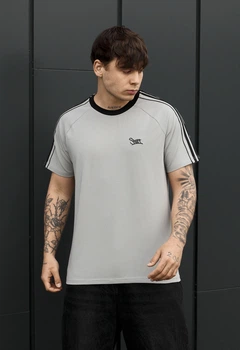 Мужская Футболка Staff Серая Со Логотипом Лампас Спортивная Staff Gray Logo Lampas L (388283)