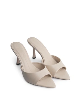 Мюлі жіночі на підборах Meideli 8105/Beige/Ecoleather/H881-7/B 40 Бежевий