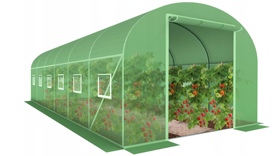 Теплица садовая пленочная армированная 6×3×2 м парник 18 м2 с окнами Garden Line