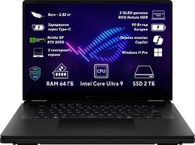 Ноутбук ASUS ROG Zephyrus Duo (2026) GX651AX-SR100X (90NR0NT2-M004C0) Stellar Grey + фірмовий рюкзак та миша