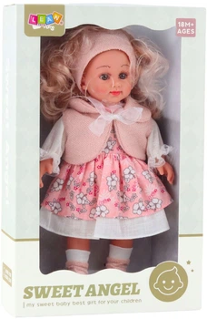 Lalka LeanToys Sweet Angel w różowej sukience w kwiaty 733476 (5905991070894)