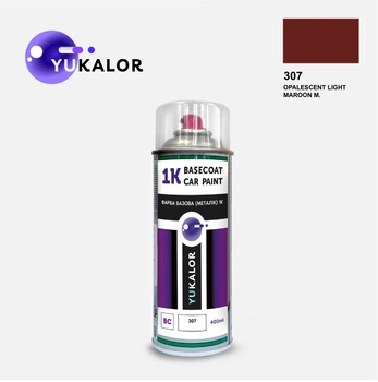 Фарба автомобільна аерозольна YUKALOR JAGUAR 307 opalescent light maroon m 1961 1971 400 мл