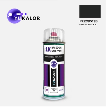 Фарба автомобільна аерозольна YUKALOR TVR P422 B519B crystal black m 1991 1991 400 мл