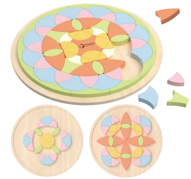 Pastelowa mandala Classic World układanka Montessori mozaika kwiaty (6927049022616)
