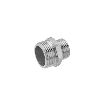 Ніпель перехідний латунний LexLine 3/4" × 1/2" НН (зовнішня різьба), нікельований, PN10