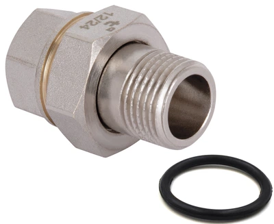 Американка латунна Thermo Alliance Standart 1/2" ВН (внутрішня/зовнішня), з конічним ущільненням (EPDM кільце), нікельована, PN25