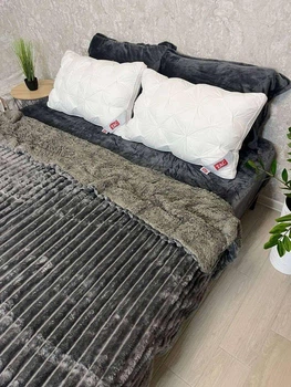 Теплый плед шарпей Евро 200х230 Графит (Д-al25-shov-001-05)