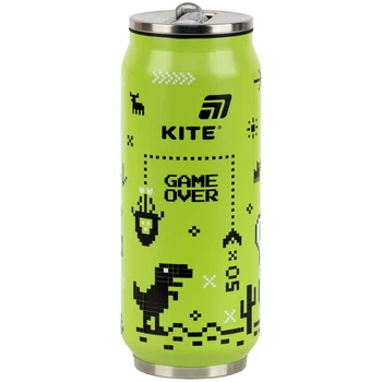 Термочашка з трубочкою Kite Game over K25-1264-1, 500мл