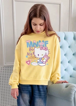 Дитячий світшот для дівчинки Спиногриз Hello Kitty №10-00231 110 см жовтий