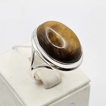 Кольцо серебряное с тигровым глазом 18 7,43 г