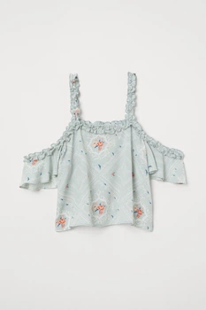 Топ H&M м'ятний в візерунки BOGVA253 46