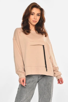 Кофта жіноча однотонна бежевого кольору Fashion розмір 44-46 (213164)