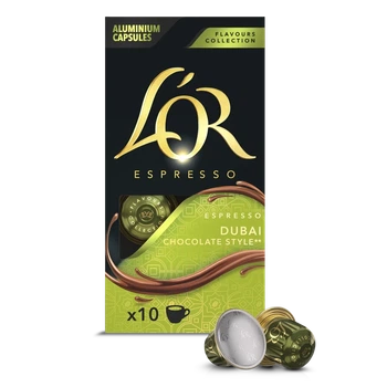 Кофе в капсулах Nespresso L'OR Espresso Dubai Chocolate Style 100% arabica 10 алюминиевых капсул (Интенсивность 8)