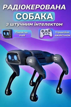 Розумний інтерактивний собака-робот Mech Guardian з пультом та голосовими командами Чорний (i7-186926)