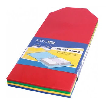 Роздільник аркушів Economix 240х105 мм пластиковий кольоровий 100 шт. (E30810)