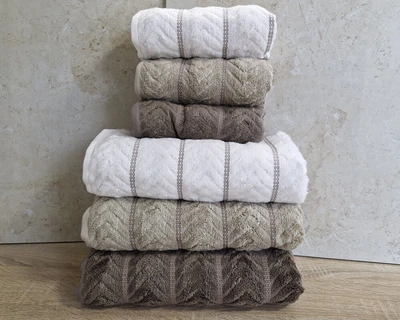 Набор турецких махровых полотенец Cestepe MicroCotton Premium 3 штуки 50x90 + 3 штуки 70х140 Multi 1 плотность 600 г/м2