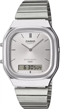 Чоловічий годинник Casio AQ-240E-7A сріблястий секундомір (AQ-240E-7A)