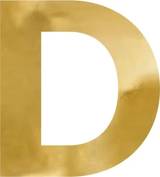 Літера дзеркальна PartyDeco D 55 x 60 см Золотиста (5904555004573)