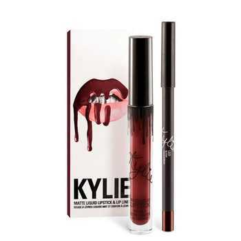 Жидкая матовая помада с карандашом для губ 2в1 Kylie 8611 Bordeaux