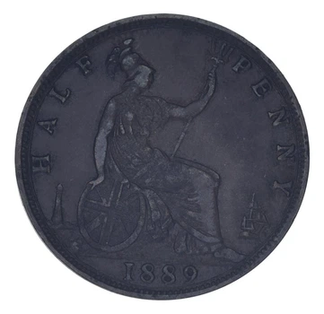 Монета Великобритания 0,5 пенни 1889 F-VF Half Penny