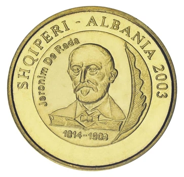 Монета Албания 50 лек 2003 VF-AU 100 years after the death of Hieronymus de Rada