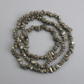 Бусины пирита в форме крошки, диаметр 5-10×3-6 мм, длина 76 см ±, ida74257