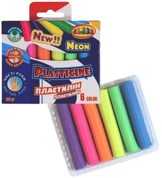 Пластилин 6 цветов Class 100г Чистые руки Neon 7630C