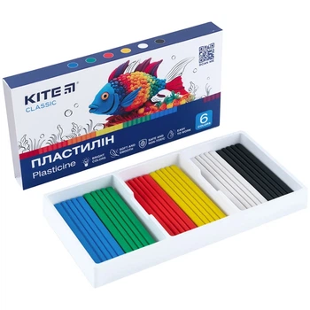 Пластилин Kite набор 6 цветов по 20г Classic K-081
