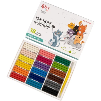 Пластилин 18 цветов Rosa Kids 288г Cats 302103