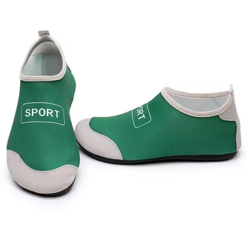 Обувь для пляжа и кораллов аквашузы Diving shoes зеленые с серым плоская подошва 38-39 ( 24,5 см ) 235