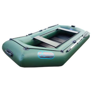 Надувная двухместная лодка ПВХ Avalon А280 / 2,8 м / 2-х местный / гребной / рельсовый настил / передвижные сиденья / ⌀38 см / Зеленый