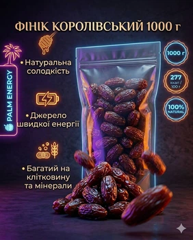 Финики королевские 1 кг натуральные большие сушеные сладкие без сахара zip-пакет