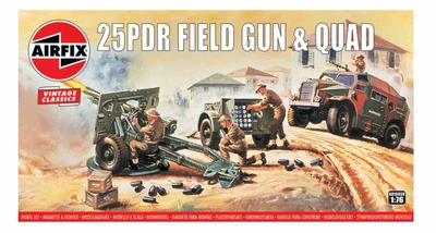 Збірна модель 1:76 польова гармата 25Pdr Field Gun & Morris Quad Airfix A01305V