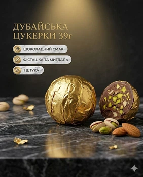 Дубайські шоколадні цукерки LUX з фісташкою та мигдалем преміум 1 шт 39 г