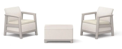 Набір пластикових меблів для саду та балкону Keter Scandi Linea Balcony Set 264044 бежевий/світло-бежевий