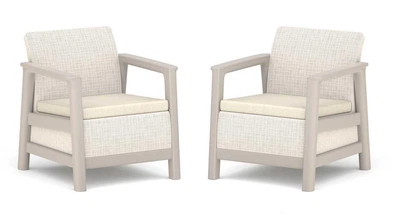 Комплект крісел для саду та тераси Keter Scandi Linea Duo Set 264050 бежевий/світло-бежевий
