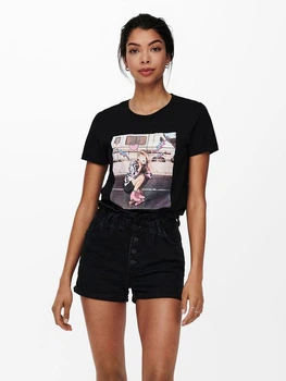 Футболка ONLLANA LIFE REG S/S PHOTO TOP BOX JRS 15228829 Black SNAP ONLY M Чорний 15228829BLACKSNAP XS