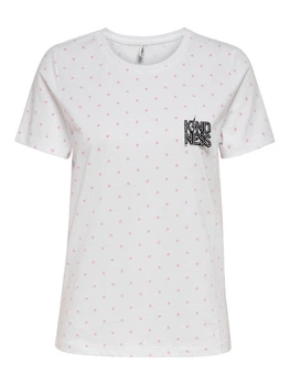 Футболка ONLKITA LIFE REG S/S BADGES BOX TOP JRS 15226025 White Kindness ONLY 15226025WHITEKINDNESS XS