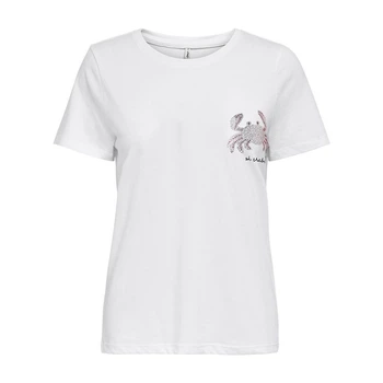 Футболка ONLKITA LIFE REG S/S TOP BOX JRS 15231603-Bright White-Print: CRAB ONLY M Білий 15231603-BRIGHT WHITE-PRI M