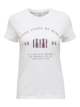 Футболка ONLKITA LIFE REG S/S STATEMENT TOP JRS 15225849 Bright White ONLY L Білий 15225849BRIGHTWHITE L