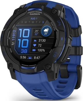 Смарт-годинник Garmin Instinct 3 45mm AMOLED Black with Blue Band (010-02936-03/43)