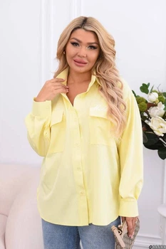 Рубашка женская из евро софта свободного кроя весенне-летняя G&M k-129319 58-60 Размер цвет желтый