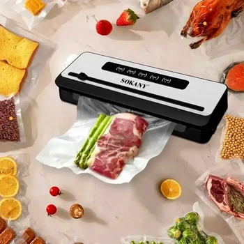 Вакуумный упаковщик 200Вт 40,5х11х20 см для продуктов SK-13076 из нержавеющей стали
